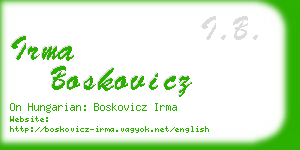 irma boskovicz business card